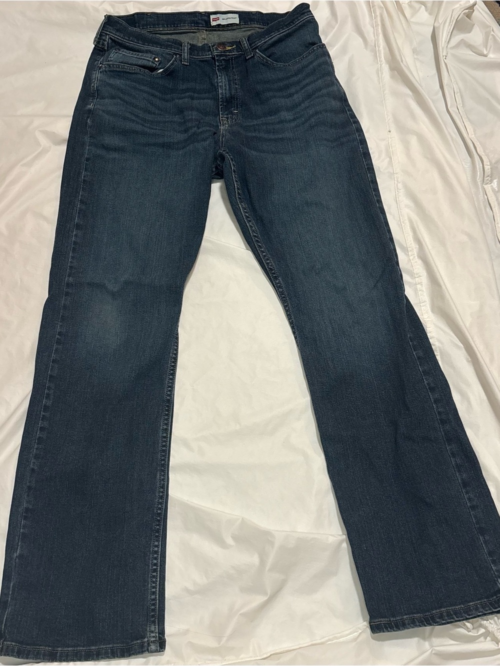 Wrangler Men's Dark Blue Bootcut Jeans